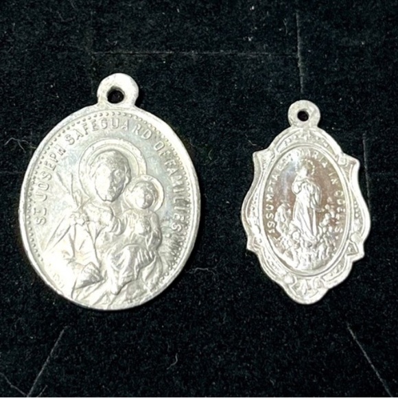 Silver religious charms. Vintage. Christopher - Picture 1 of 3
